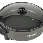 elektrische hapjespan 1500W 40 cm RVS zwart